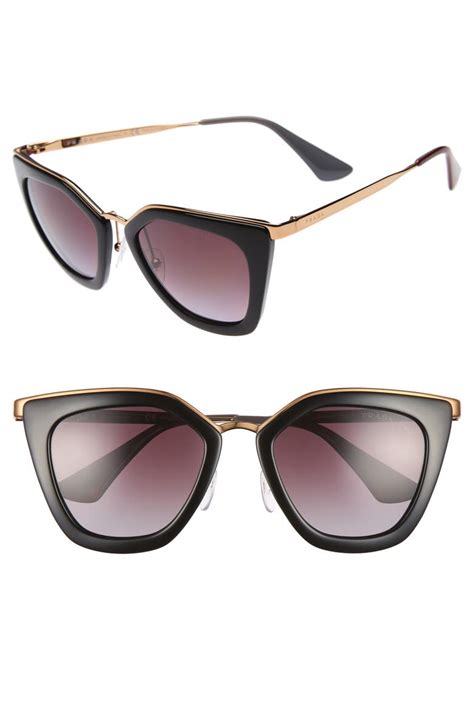 prada 52mm ornate cat eye sunglasses|prada cat eye tortoiseshell glasses.